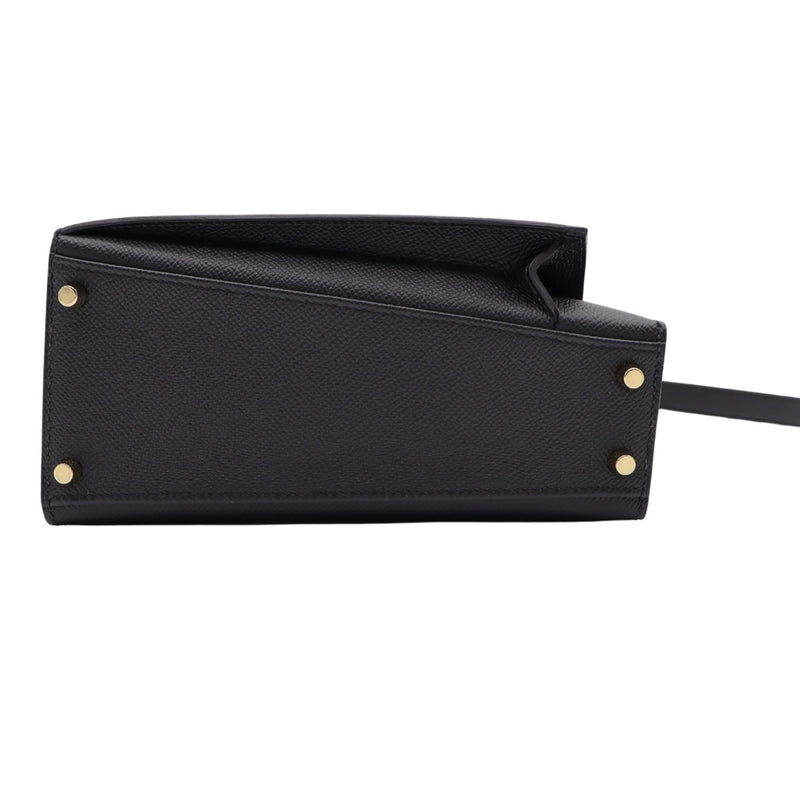 Hermès Kelly en Desordre Black Epsom Leather Gold Hardware