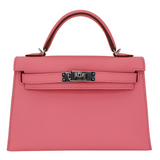 Hermès Kelly II Sellier Mini Rose Confetti Epsom Leather Palladium Hardware
