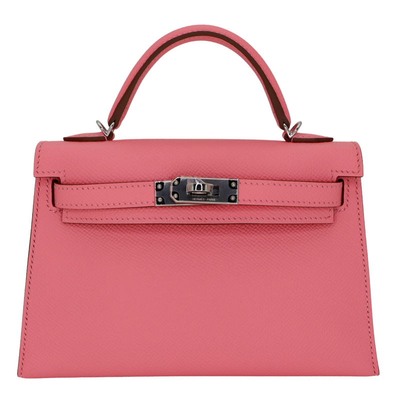 Hermès Kelly II Sellier Mini Rose Confetti Epsom Leather Palladium Hardware
