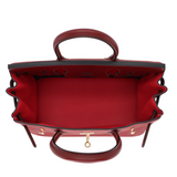 Hermès 30cm Birkin Touch Rouge H Clemence Sombrero Leather Gold Hardware