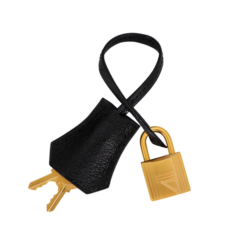 Hermès 25cm Birkin HSS Black/ Rouge Chèvre Leather Brushed Gold Hardware