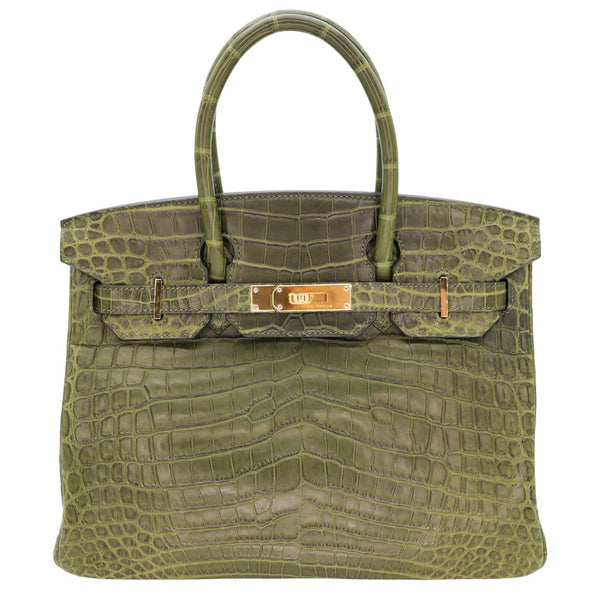 Hermès 30cm Birkin Canopee Matte Niloticus Crocodile Gold Hardware