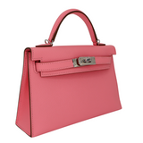 Hermès Kelly II Sellier Mini Rose Confetti Epsom Leather Palladium Hardware