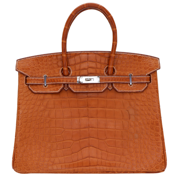 Hermès 35cm Birkin Fauve Matte Alligator Palladium Hardware