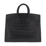 Herm�s 20cm Birkin Sellier Black Matte Alligator Gold Hardware