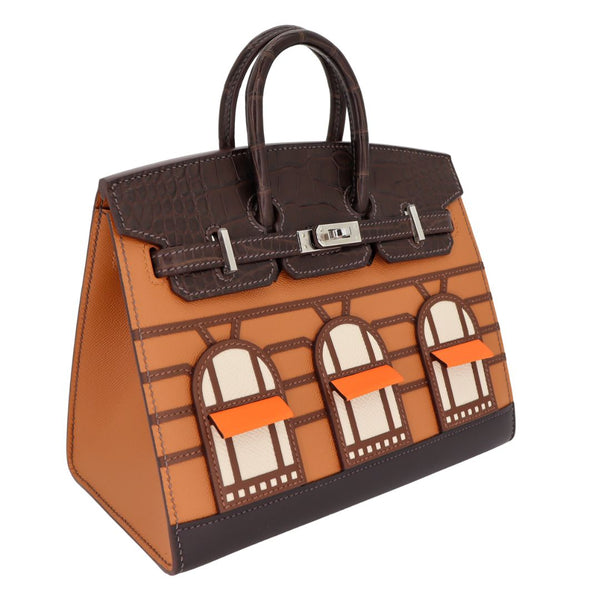 Herm�s 20cm Birkin Sellier Faubourg House Day Palladium Hardware