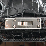 Herm�s 25cm Birkin Black Shiny Niloticus Crocodile Palladium Hardware