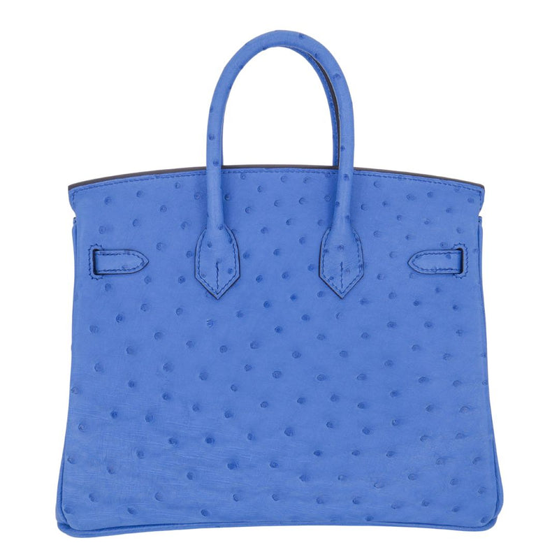 Herm�s 25cm Birkin Mykonos Ostrich Palladium Hardware