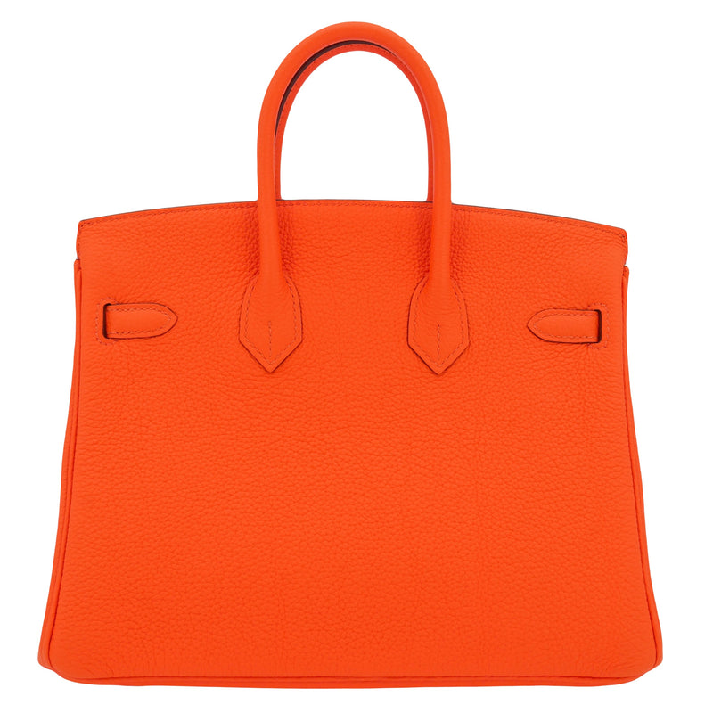 Herm�s 25cm Birkin Orange Minium Togo Leather Palladium Hardware