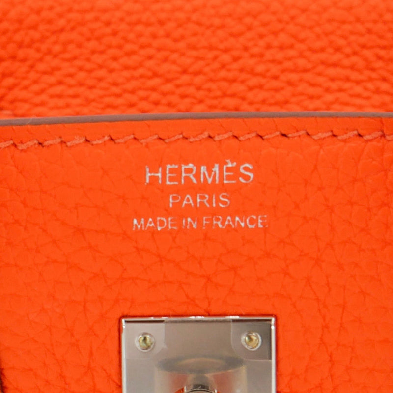 Herm�s 25cm Birkin Orange Minium Togo Leather Palladium Hardware