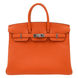 Herm�s 25cm Birkin Orange Togo Leather Palladium Hardware