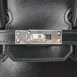 Herm�s 25cm Birkin Sellier Black Box Calf Leather Palladium Hardware