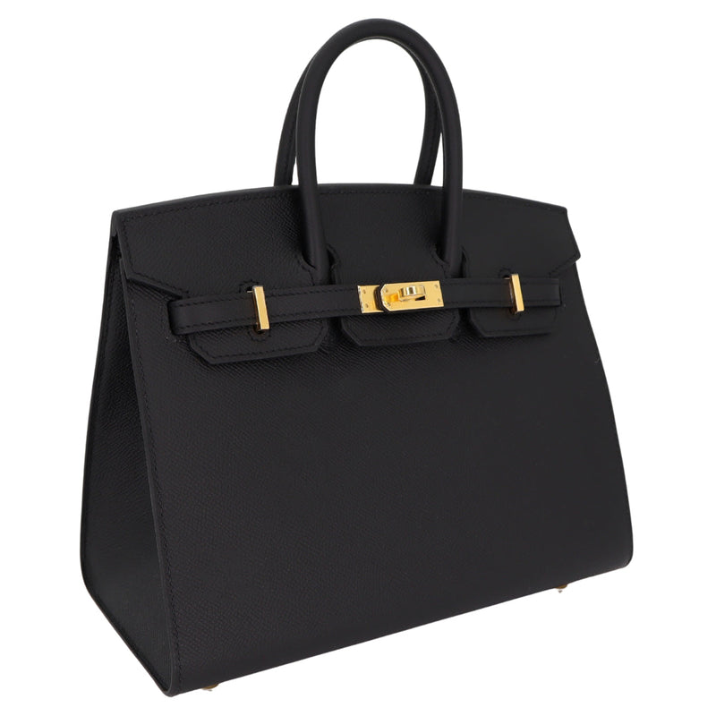 Herm�s 25cm Birkin Sellier Black Epsom Leather Gold Hardware