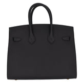 Herm�s 25cm Birkin Sellier Black Epsom Leather Gold Hardware