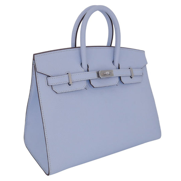 Herm�s 25cm Birkin Sellier Bleu Brume Epsom Leather Palladium Hardware