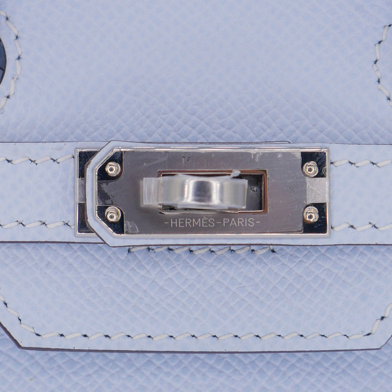 Herm�s 25cm Birkin Sellier Bleu Brume Epsom Leather Palladium Hardware