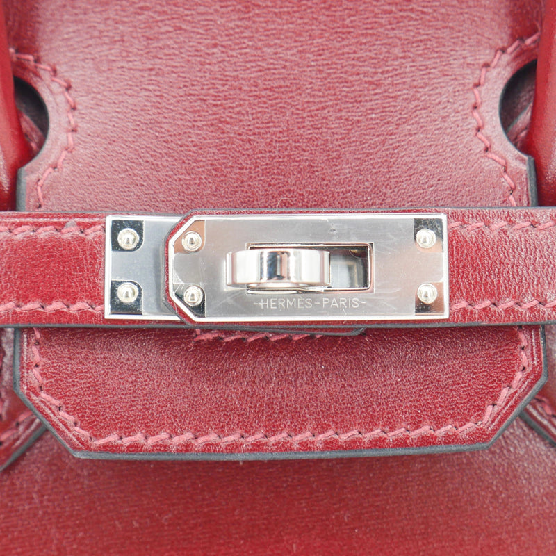 Herm�s 25cm Birkin Sellier Rouge H Box Calf Leather Palladium Hardware