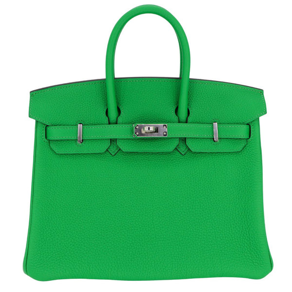 Herm�s 25cm Birkin Verso Bambou Togo Leather Palladium Hardware