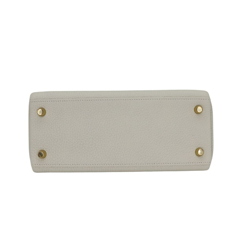 Herm�s 25cm Kelly Retourne Mushroom Togo Leather Gold Hardware