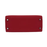 Herm�s 25cm Kelly Retourne Rouge Casaque Togo Leather Palladium Hardware