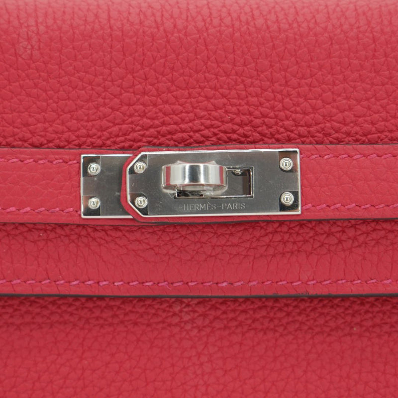 Herm�s 25cm Kelly Retourne Rouge Casaque Togo Leather Palladium Hardware