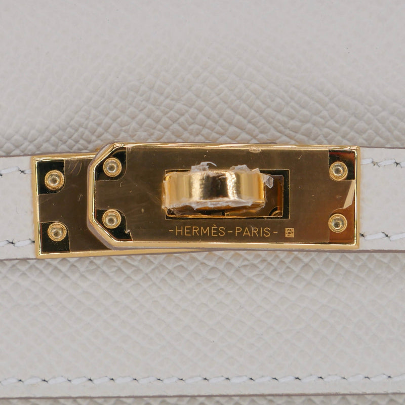 Herm�s 25cm Kelly Sellier HSS Craie Epsom Leather Gold Hardware