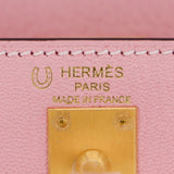 Herm�s 25cm Kelly Sellier HSS Rose Sakura/ Nata Ch√®vre Leather Brushed Gold Hardware