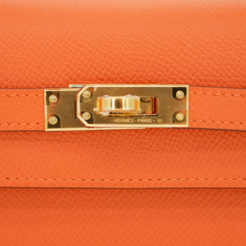 Herm�s 25cm Kelly Sellier Orange Epsom Leather Gold Hardware