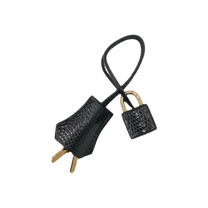 Herm�s 25cm Kelly Touch Black Lizard/Togo Gold Hardware