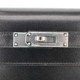 Herm�s 28cm Kelly Sellier Black Box Calf Leather Palladium Hardware