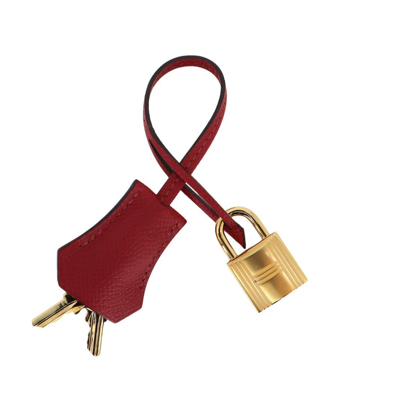 Herm�s 28cm Kelly Sellier Rouge Grenat Epsom Leather Gold Hardware