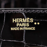Herm�s 30cm Birkin Black Shiny Niloticus Crocodile Gold Hardware