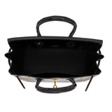 Herm�s 30cm Birkin Black Shiny Niloticus Crocodile Gold Hardware