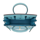 Herm�s 30cm Birkin Bleu Saint Cyr Matte Alligator Gold Hardware