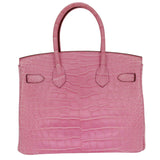 Herm�s 30cm Birkin Bubblegum Matte Alligator Palladium Hardware