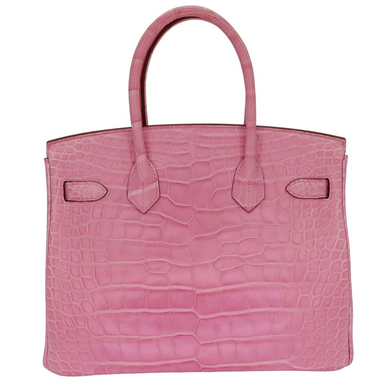 Herm�s 30cm Birkin Bubblegum Matte Alligator Palladium Hardware