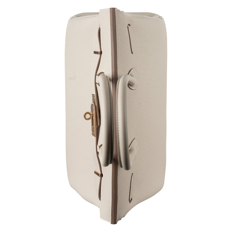 Herm�s 30cm Birkin Craie Togo Leather Rose Gold Hardware