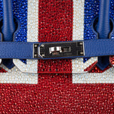 Herm�s 30cm Birkin Customized Union Jack Swarovski Crystal Palladium Hardware