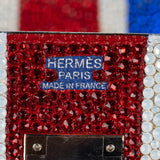 Herm�s 30cm Birkin Customized Union Jack Swarovski Crystal Palladium Hardware