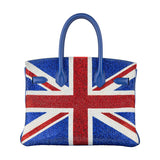 Herm�s 30cm Birkin Customized Union Jack Swarovski Crystal Palladium Hardware