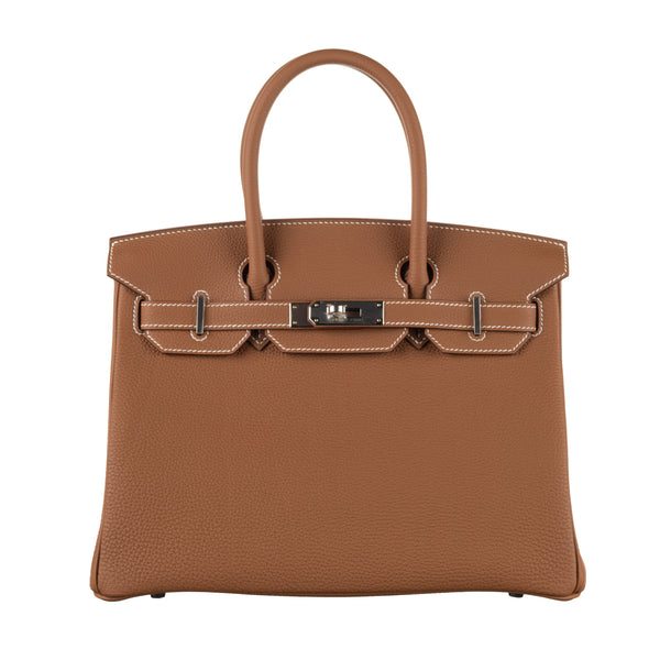 Herm�s 30cm Birkin Gold Togo Leather Palladium Hardware