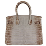 Herm�s 30cm Birkin Gris Cendre Himalaya Palladium Hardware