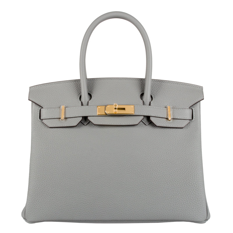 Herm�s 30cm Birkin Gris Mouette Togo Leather Gold Hardware