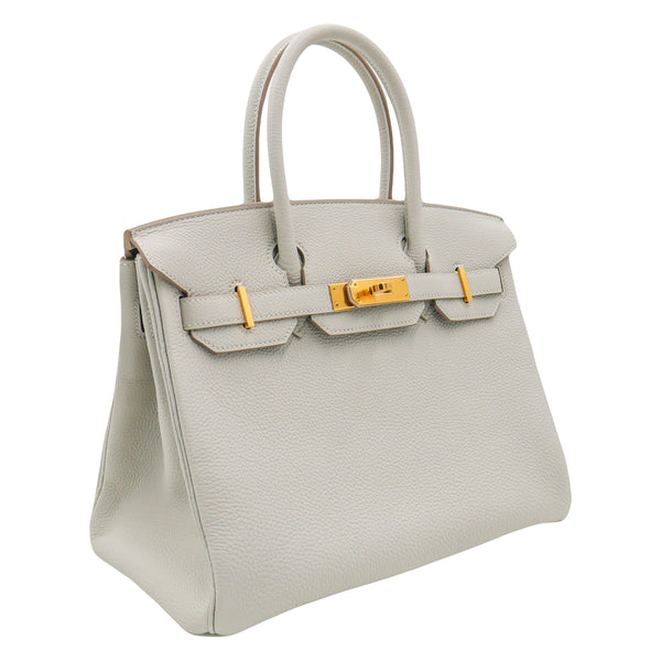 Herm�s 30cm Birkin Gris Perle Togo Leather Gold Hardware