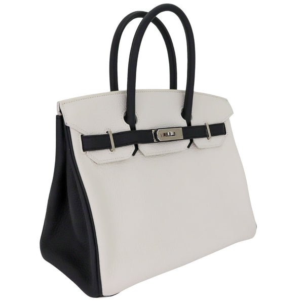 Herm�s 30cm Birkin HSS Panda Black/White Clemence Leather Palladium Hardware