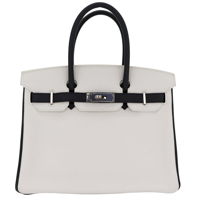 Herm�s 30cm Birkin HSS Panda Black/White Clemence Leather Palladium Hardware