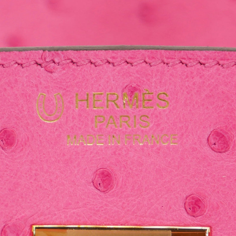 Herm√®s 30cm Birkin HSS Rose Tyrien/ Lime Ostrich Rose Gold Hardware