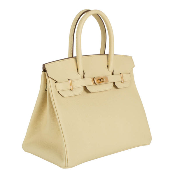 Herm�s 30cm Birkin Jaune Poussin Epsom Leather Gold Hardware