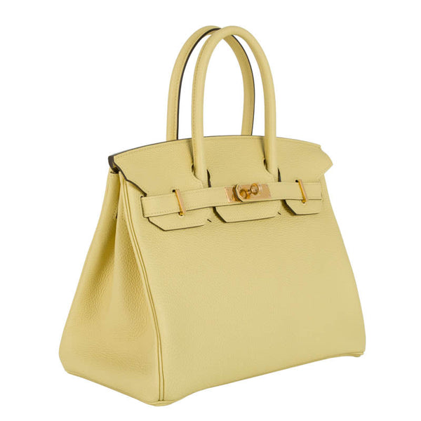 Herm�s 30cm Birkin Jaune Poussin Togo Leather Gold Hardware