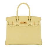 Herm�s 30cm Birkin Jaune Poussin Togo Leather Gold Hardware